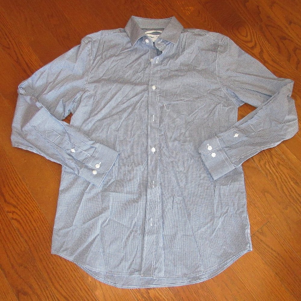 Old Navy The Signature Shirt Slim Fit Medium - White & Blue